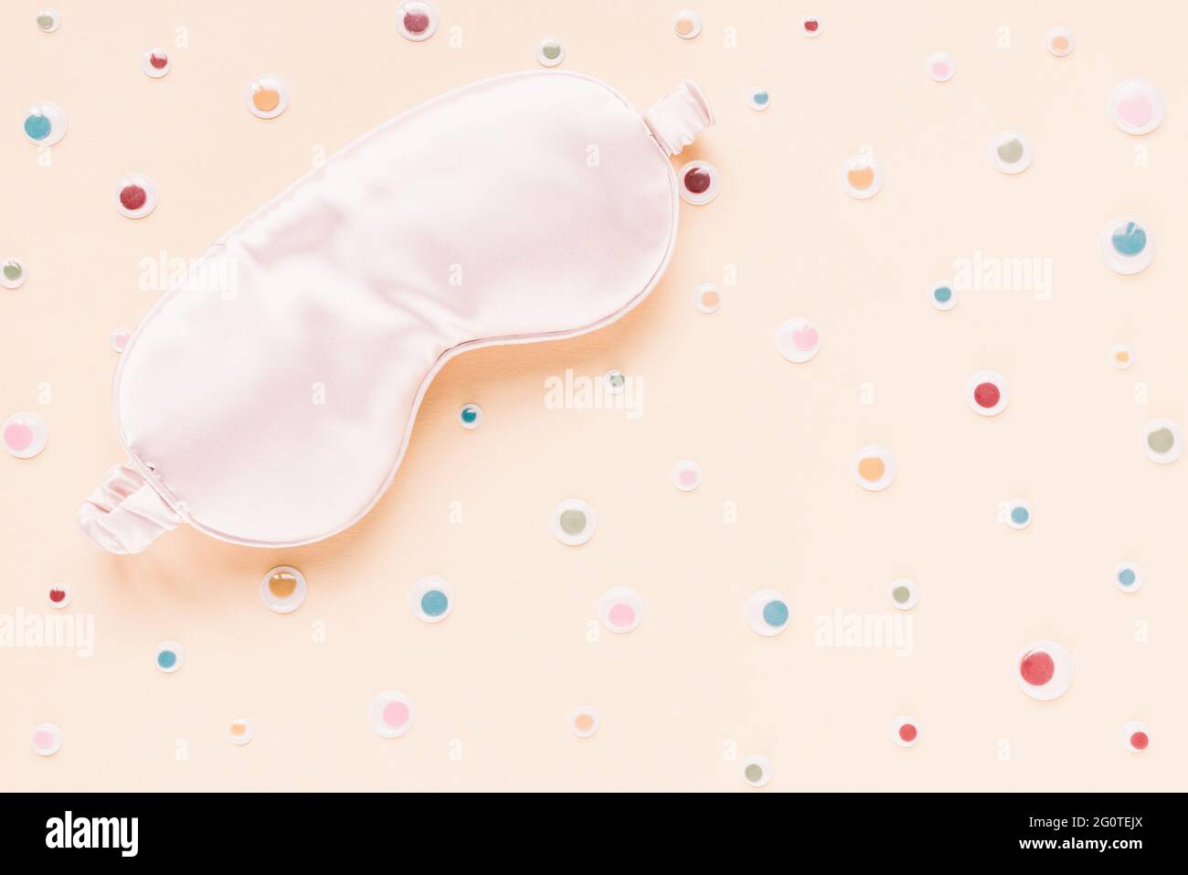 Sleeping mask and googly eyes, insomnia concept Stock Photo Alamy