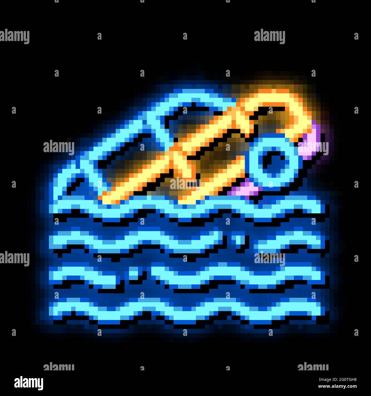 Sinking Car neon glow icon illustration Stock Vector Image & Art - Alamy
