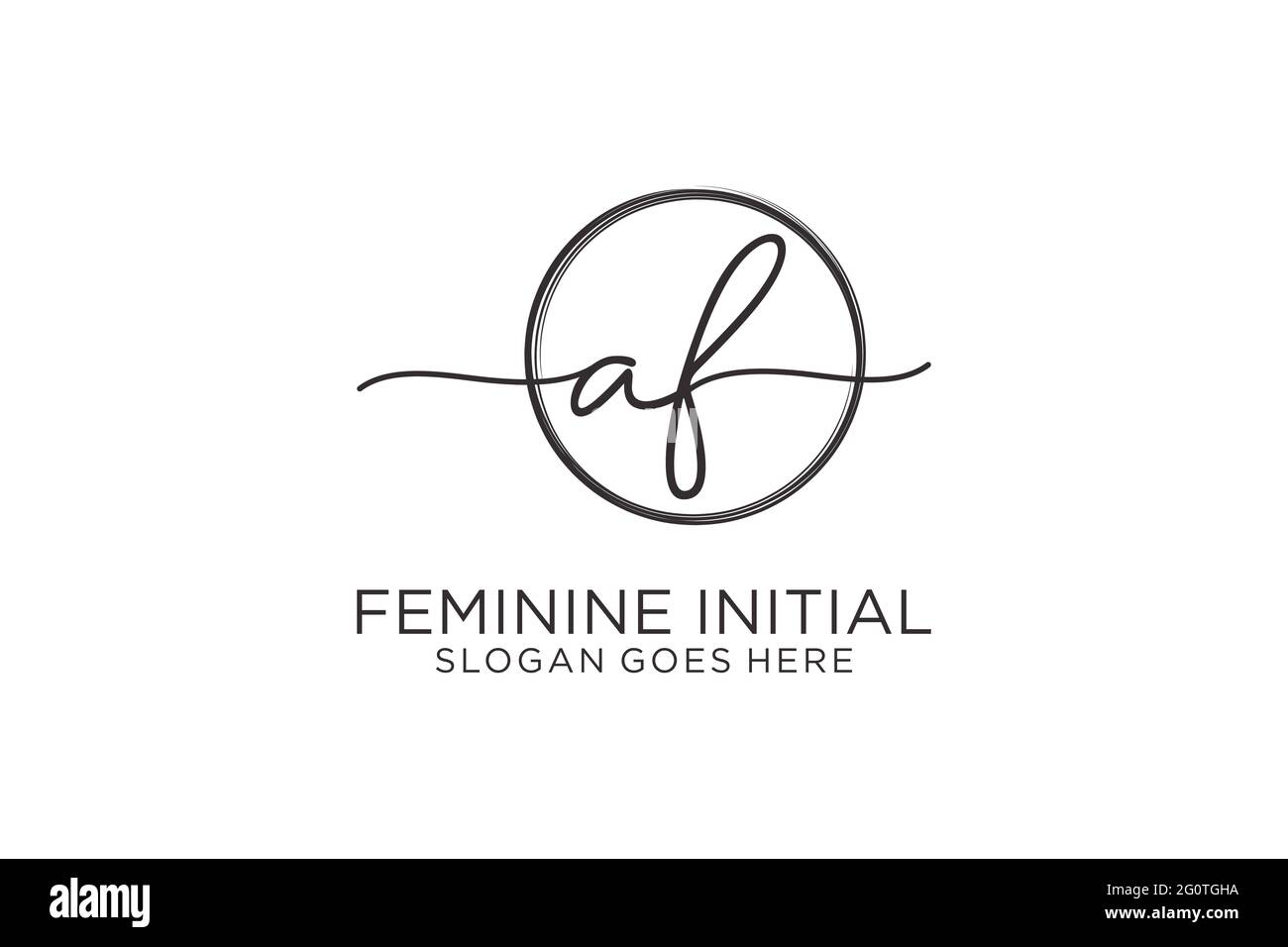 AF handwriting logo with circle template vector logo of initial ...