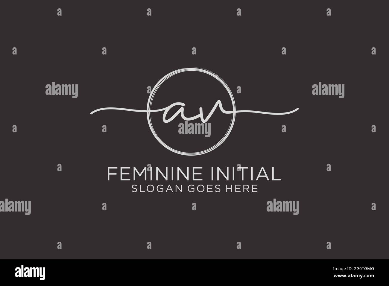 AV handwriting logo with circle template vector logo of initial ...