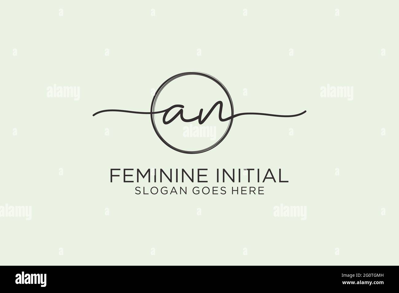 AN handwriting logo with circle template vector logo of initial ...
