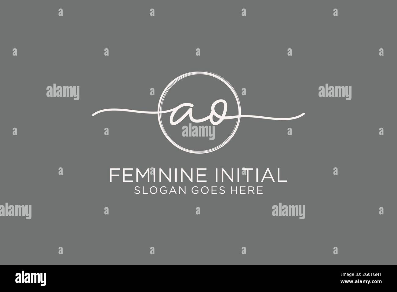 AO handwriting logo with circle template vector logo of initial ...