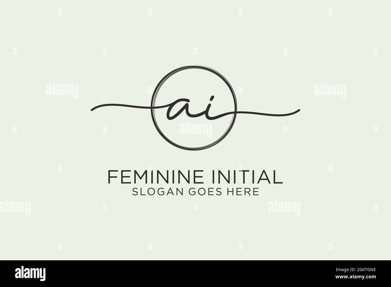 AI handwriting logo with circle template vector logo of initial ...