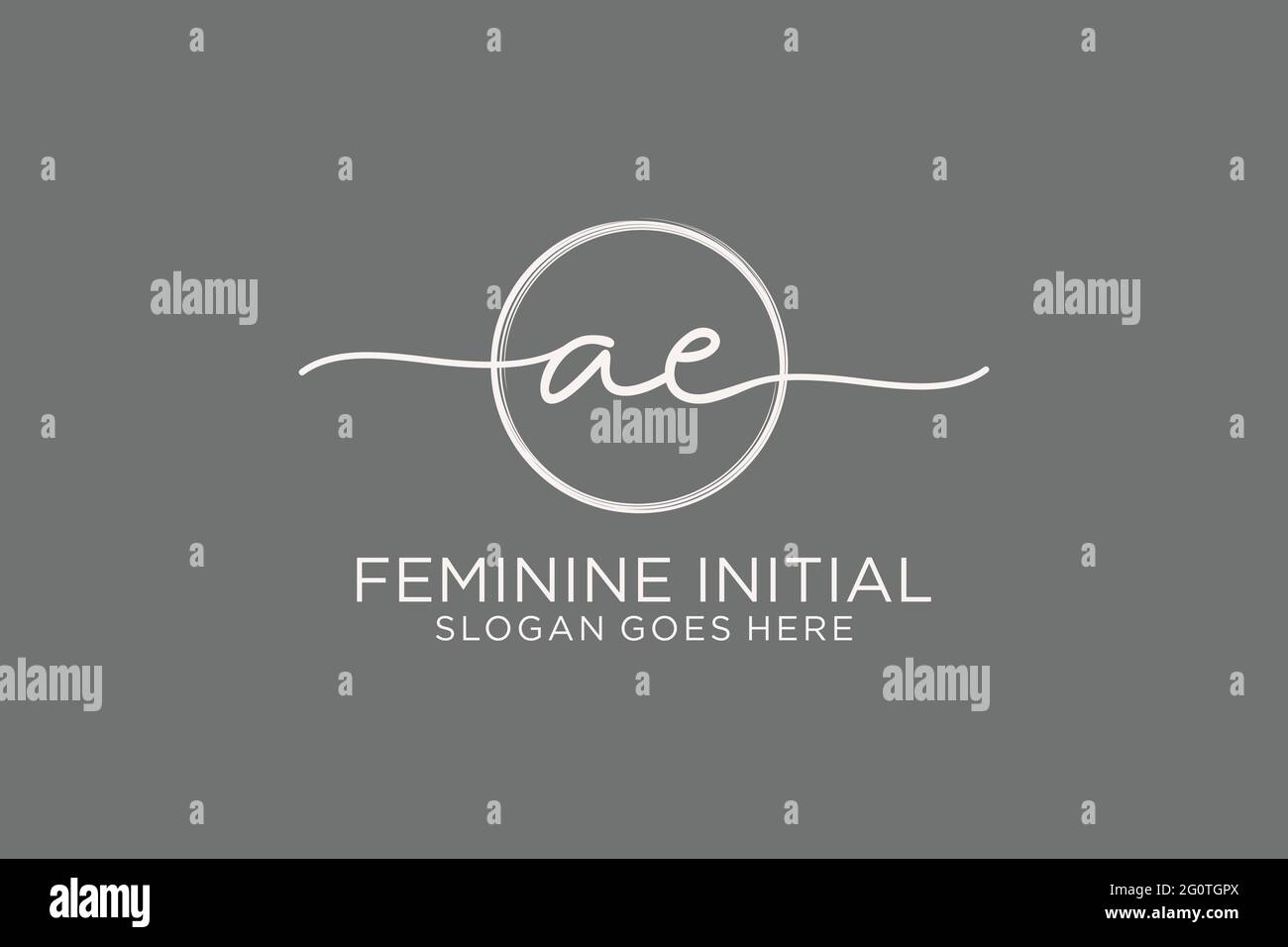 AE handwriting logo with circle template vector logo of initial ...