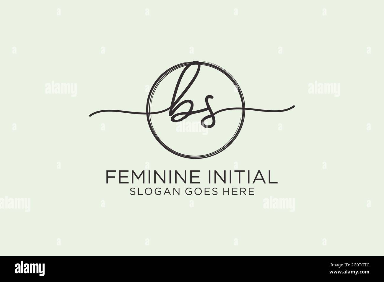 BS handwriting logo with circle template vector logo of initial ...