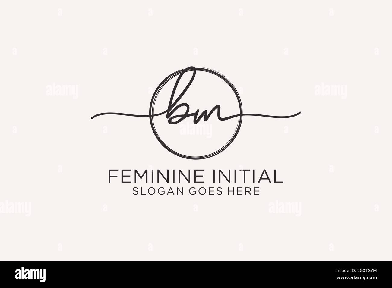 BM handwriting logo with circle template vector logo of initial ...