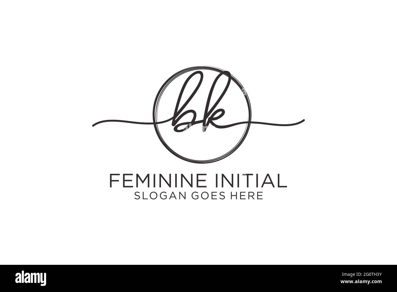 BK handwriting logo with circle template vector logo of initial ...