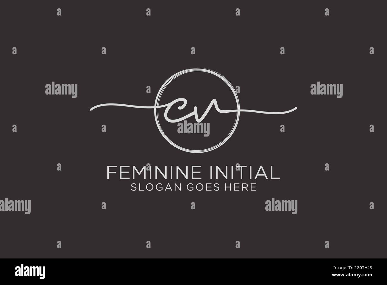 CV handwriting logo with circle template vector logo of initial ...