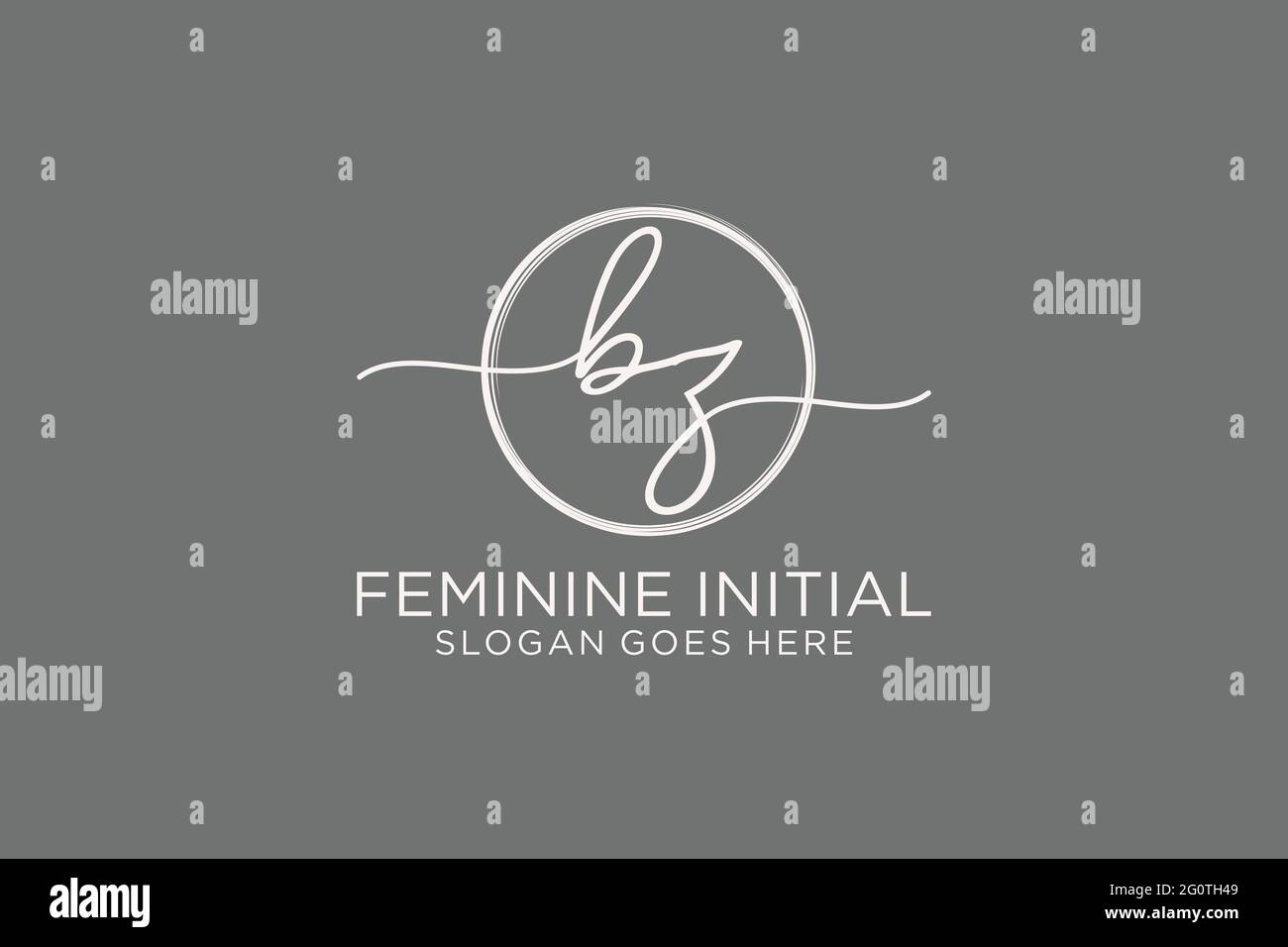 BZ handwriting logo with circle template vector logo of initial ...
