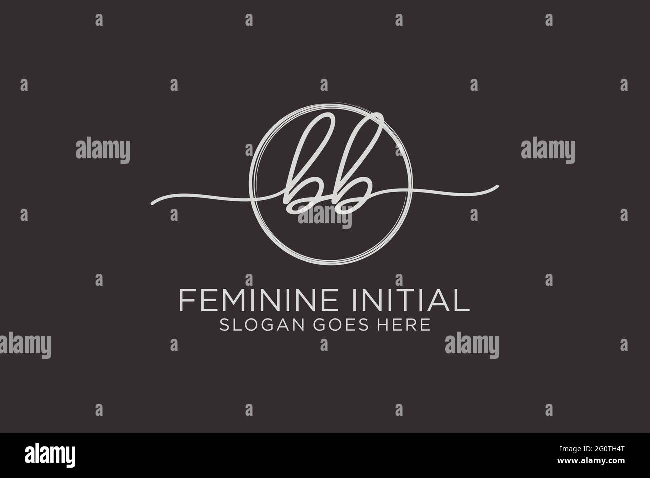 BB handwriting logo with circle template vector logo of initial ...