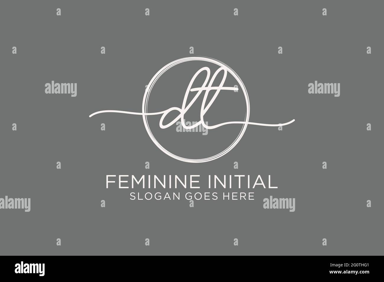 DT handwriting logo with circle template vector logo of initial ...