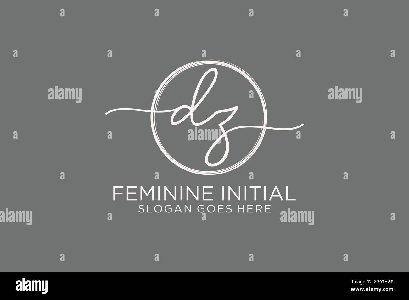 DZ handwriting logo with circle template vector logo of initial ...