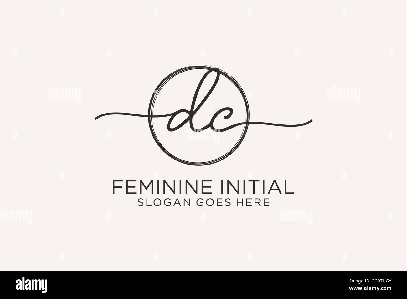 DC handwriting logo with circle template vector logo of initial ...