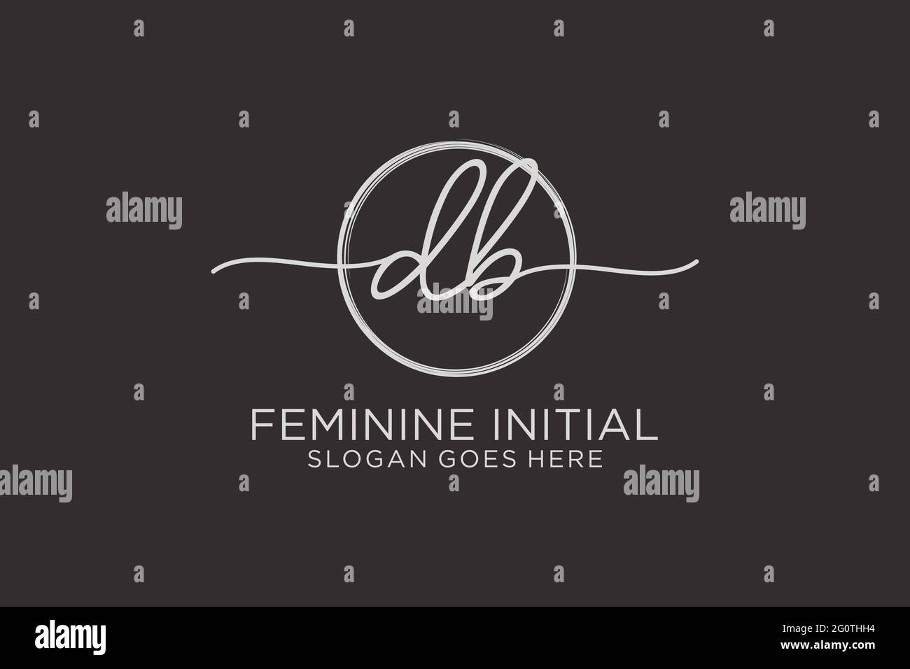 DB handwriting logo with circle template vector logo of initial ...