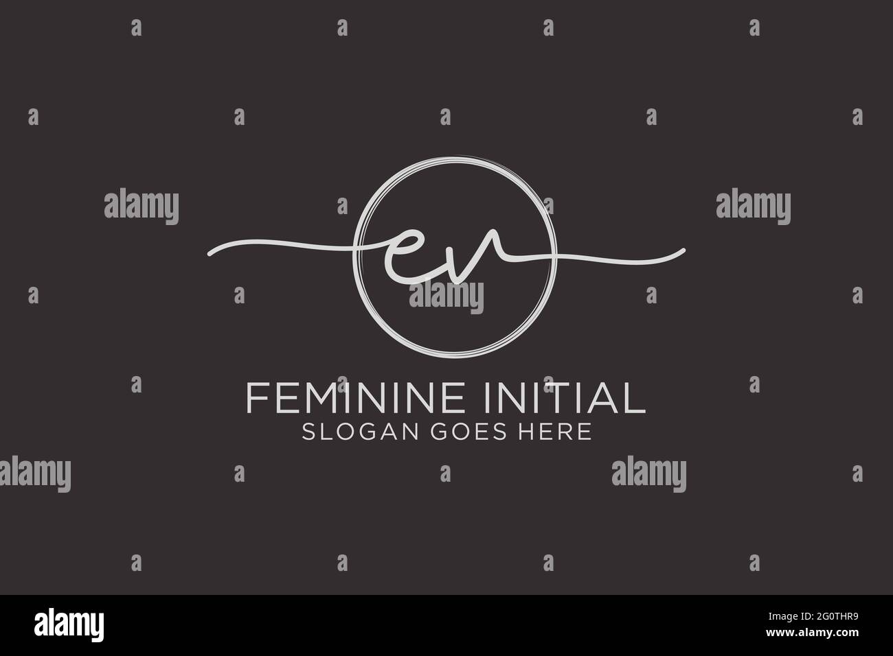 EV handwriting logo with circle template vector logo of initial ...