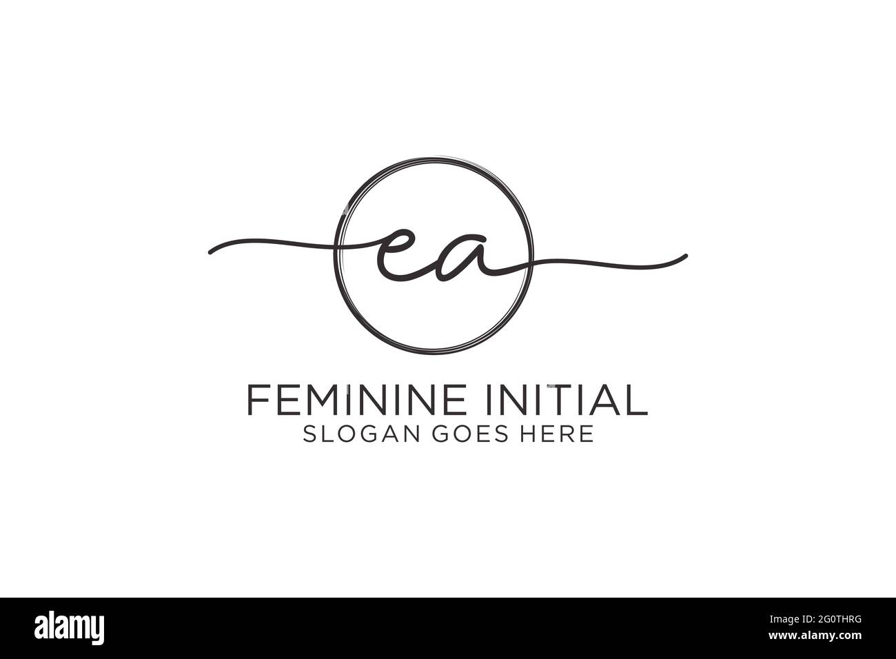 EA handwriting logo with circle template vector logo of initial ...