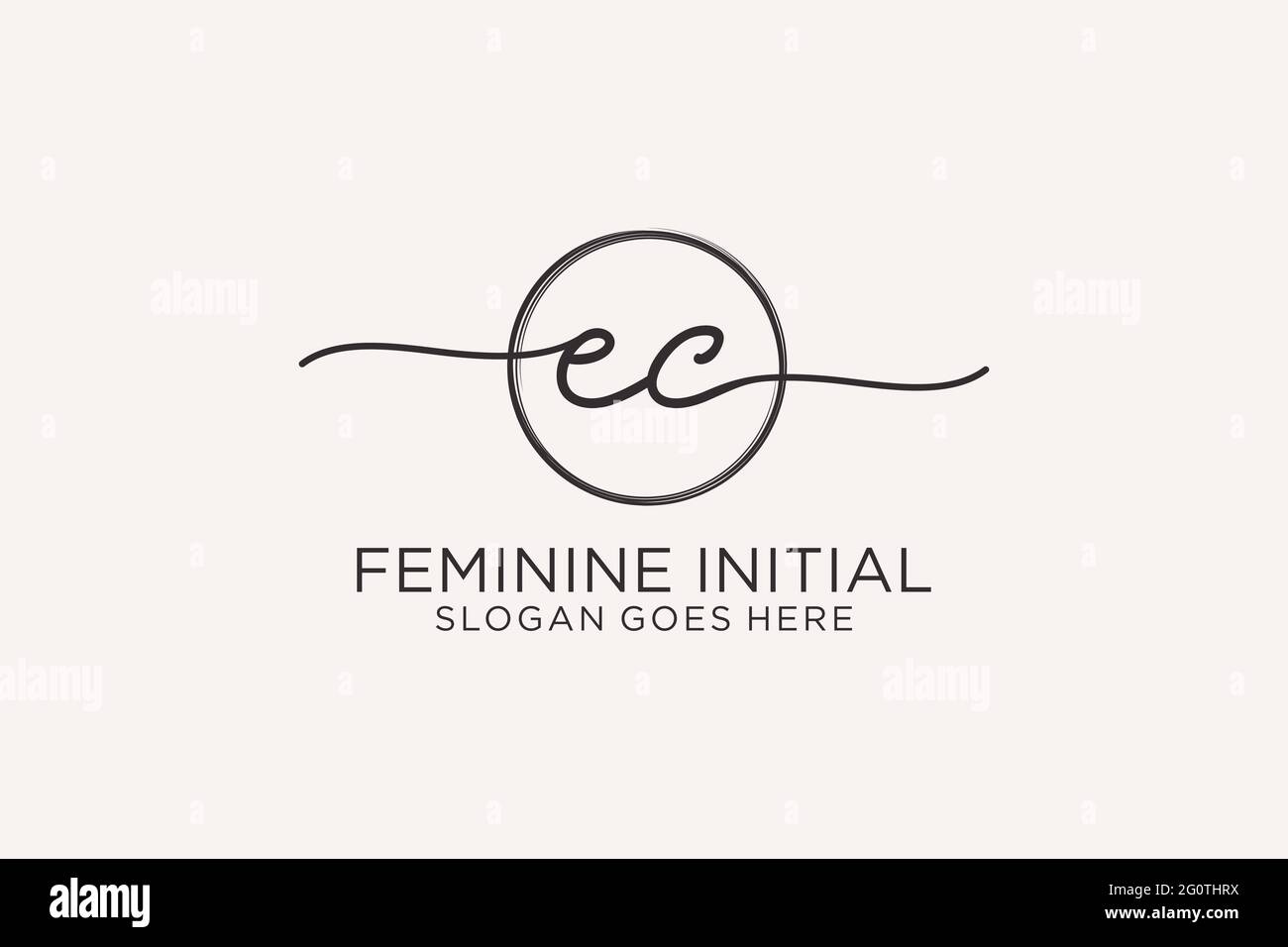 EC handwriting logo with circle template vector logo of initial ...