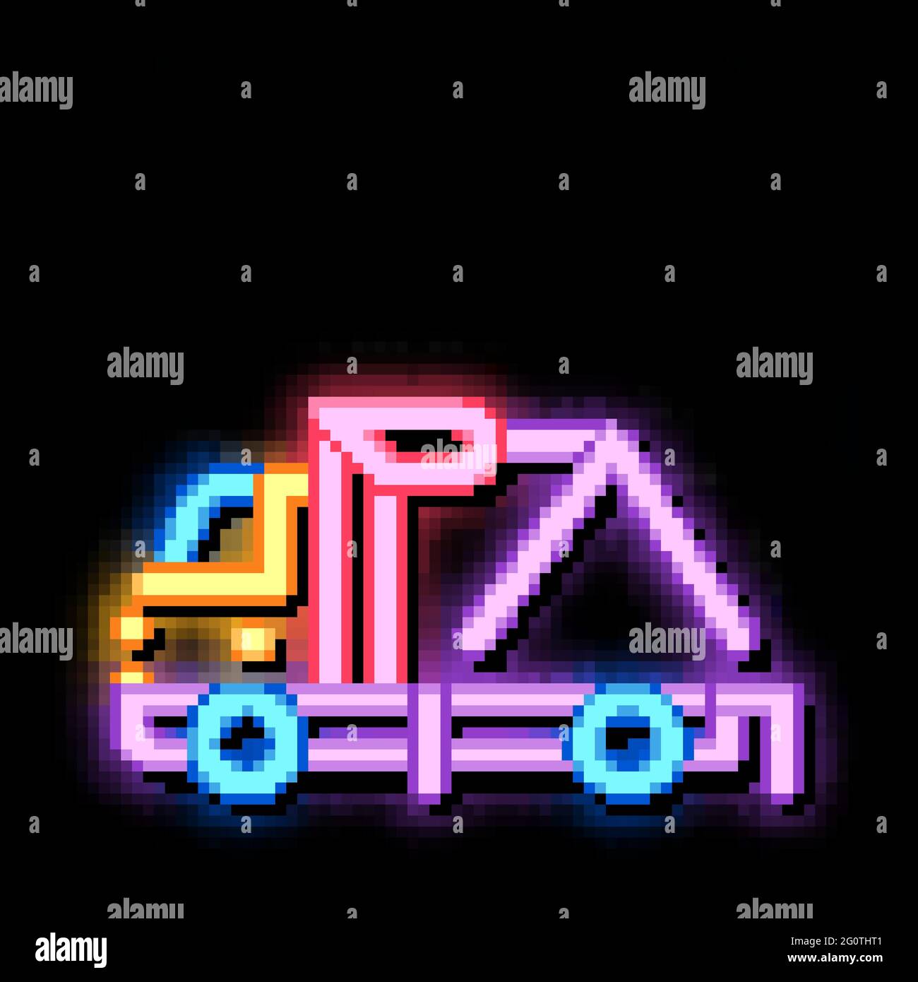 Evacuator Crane neon glow icon illustration Stock Vector