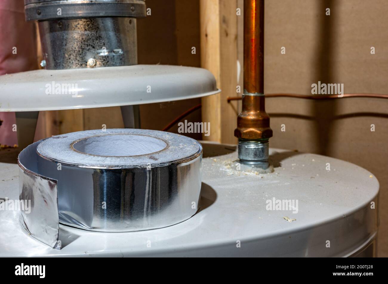 selective focus on the edge of a roll of metallic aluminum foil HVAC duct  tape Stock Photo - Alamy