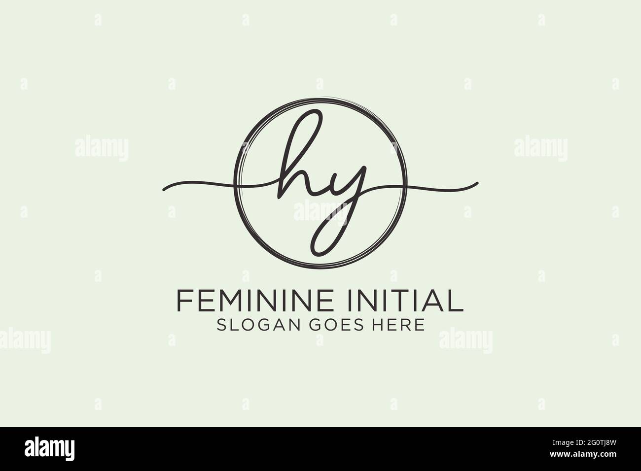 HY handwriting logo with circle template vector logo of initial ...