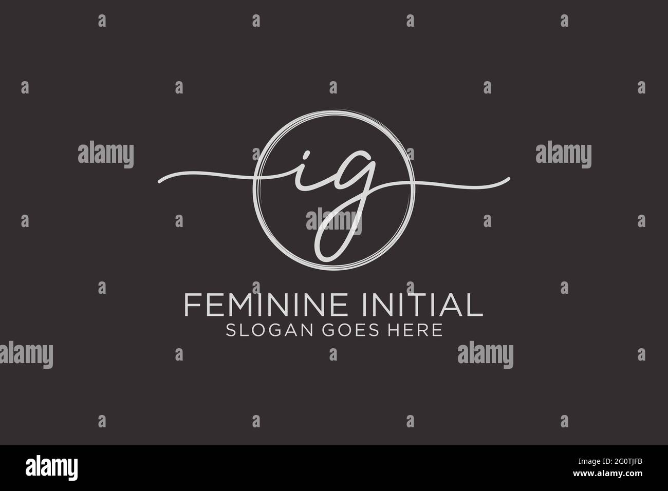 IG handwriting logo with circle template vector logo of initial ...
