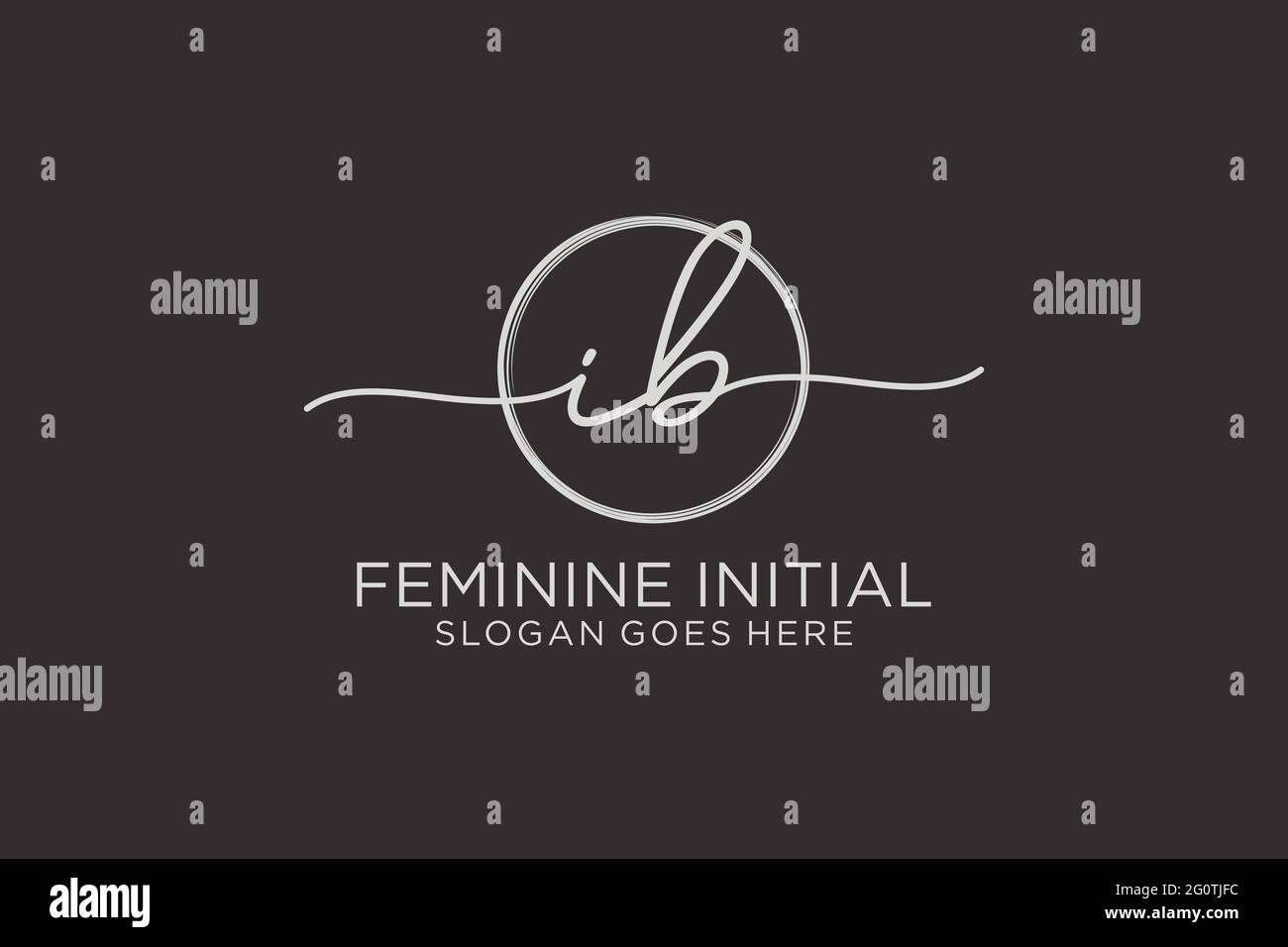 IB handwriting logo with circle template vector logo of initial ...