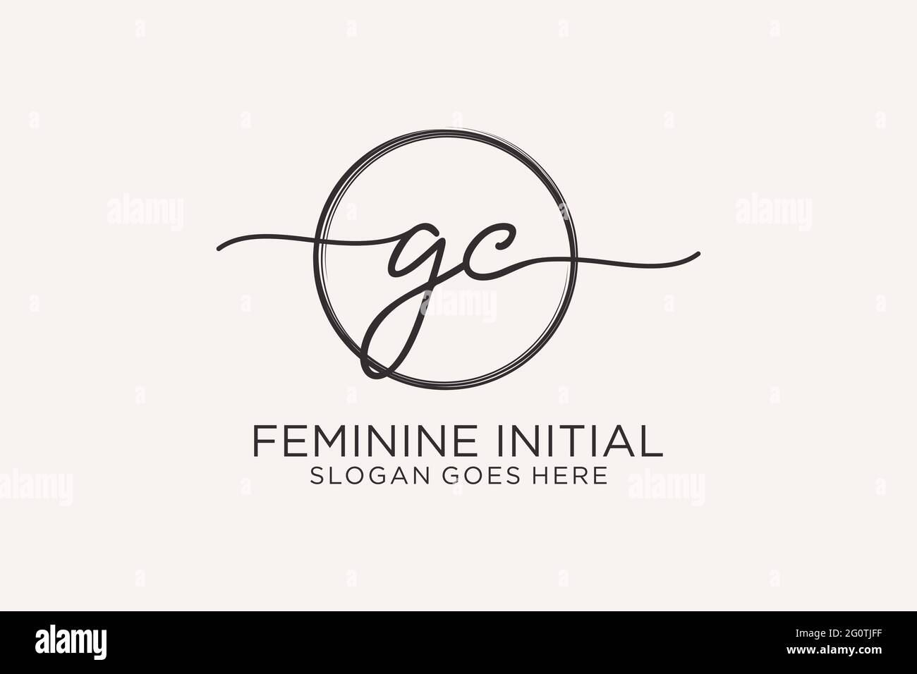 GC handwriting logo with circle template vector logo of initial ...