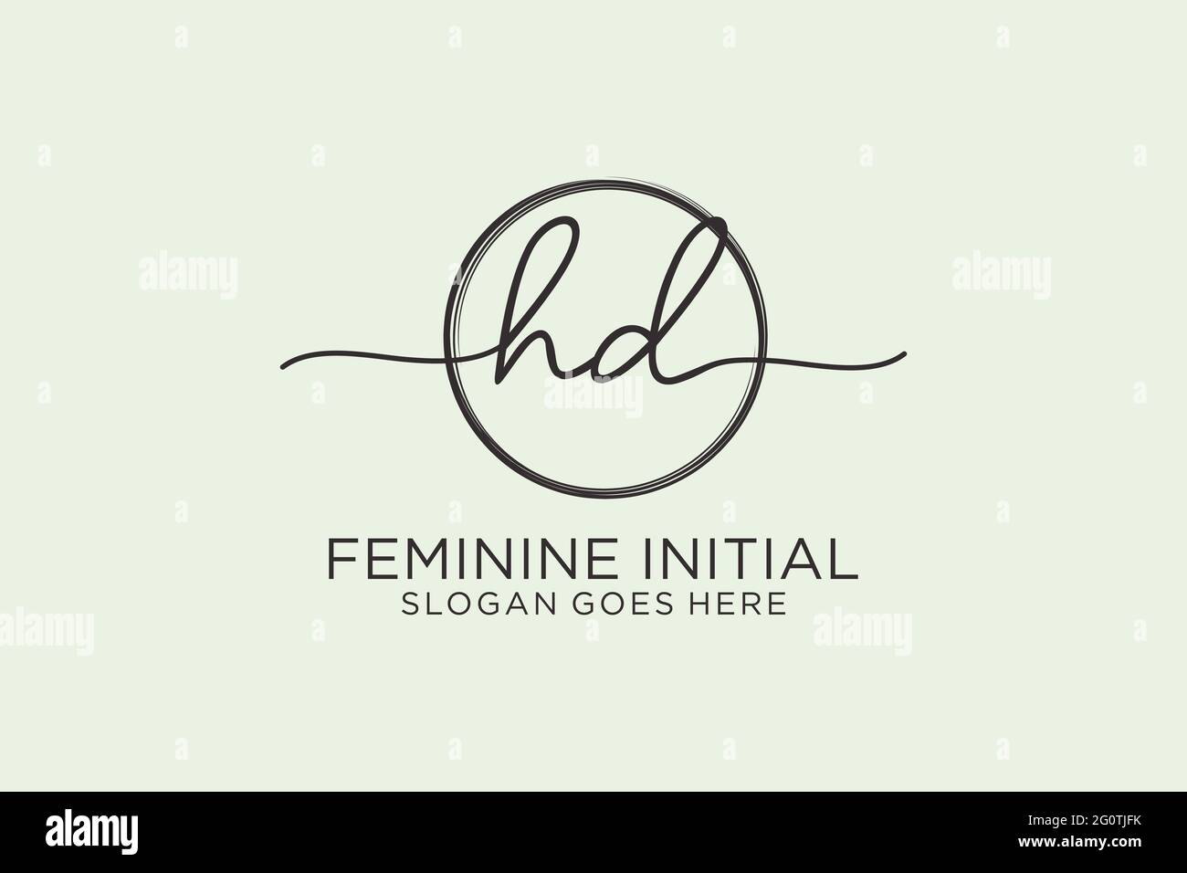 HD handwriting logo with circle template vector logo of initial ...
