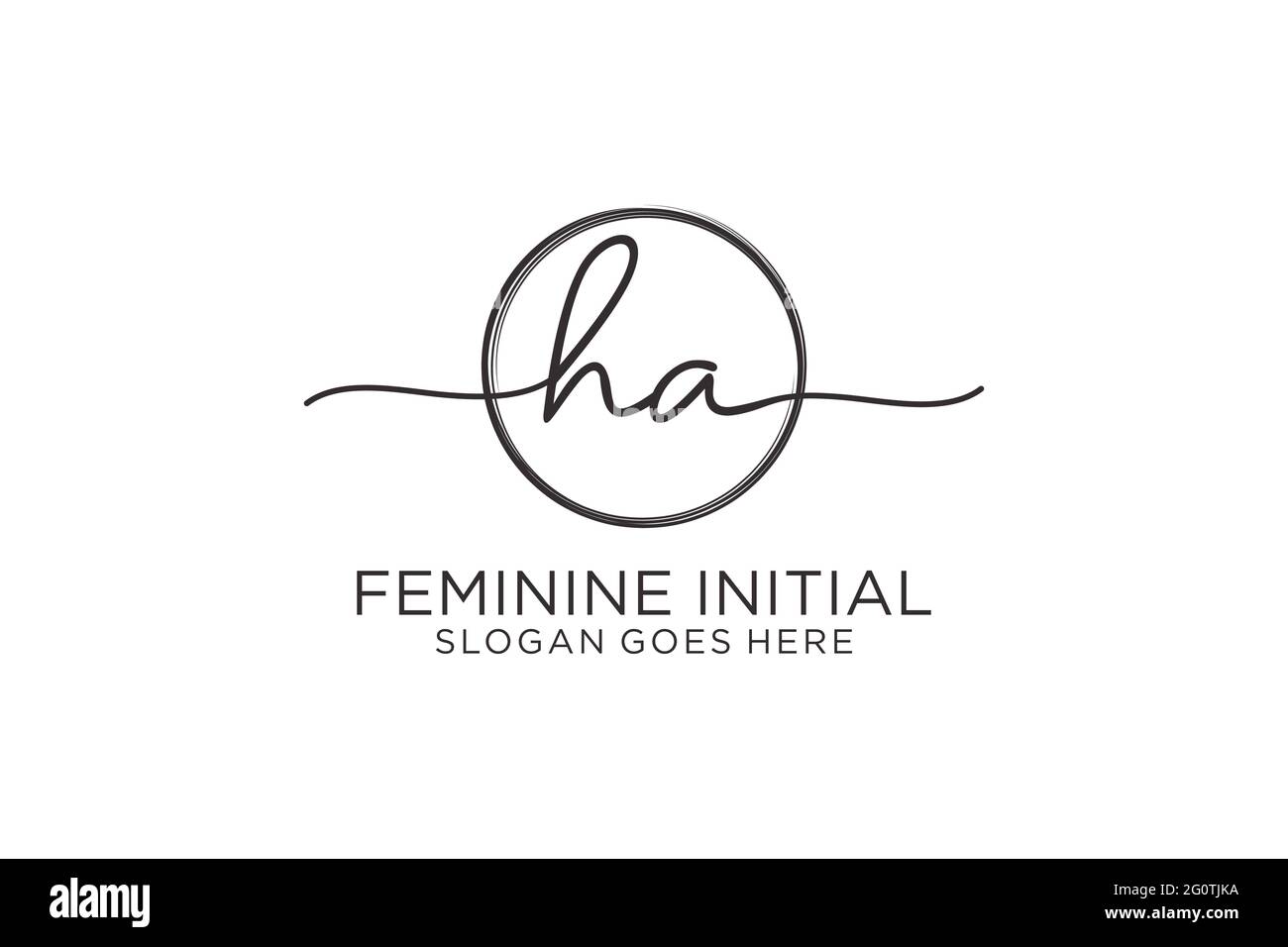 HA handwriting logo with circle template vector logo of initial ...