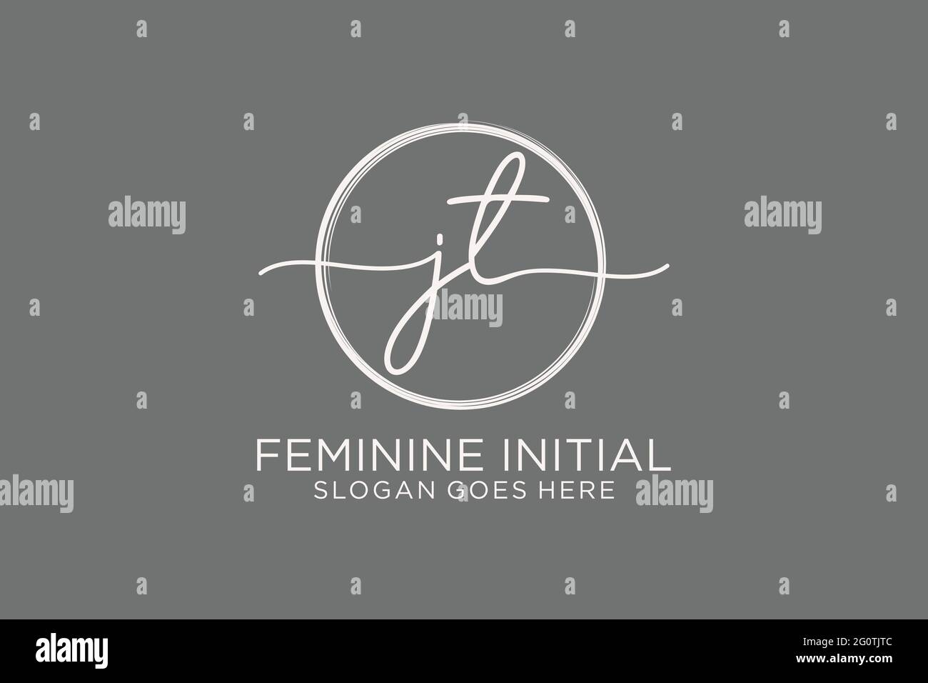 JT handwriting logo with circle template vector logo of initial ...