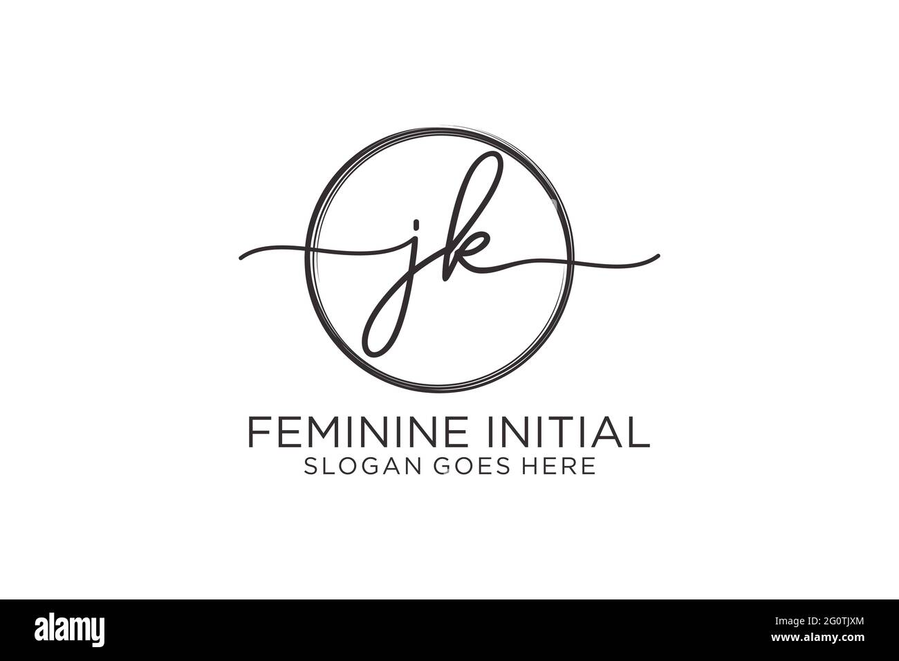 JK handwriting logo with circle template vector logo of initial ...
