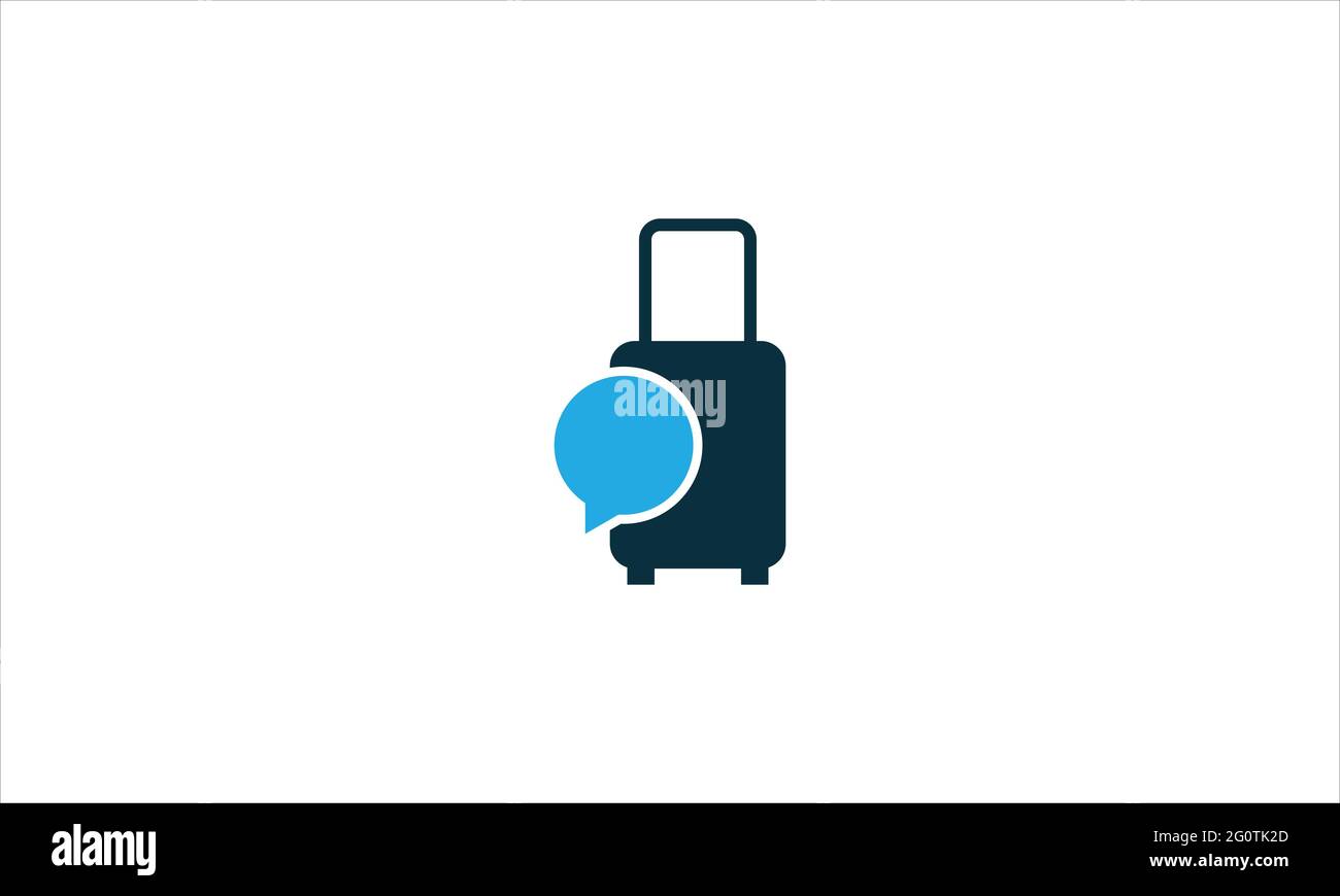 chat icon with luggage bag logo design illustration Stock Vector