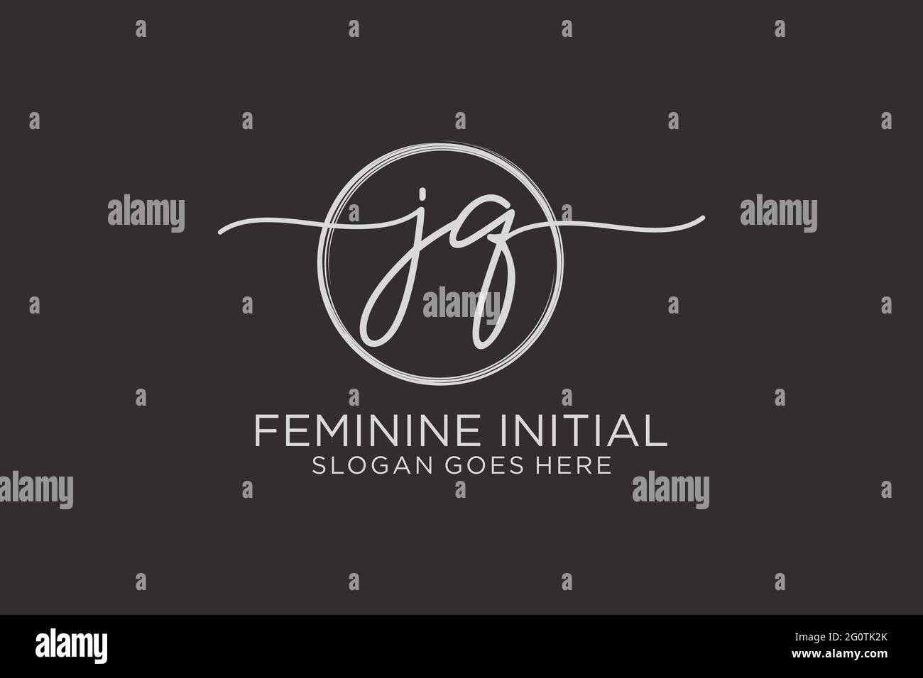 JQ handwriting logo with circle template vector logo of initial ...