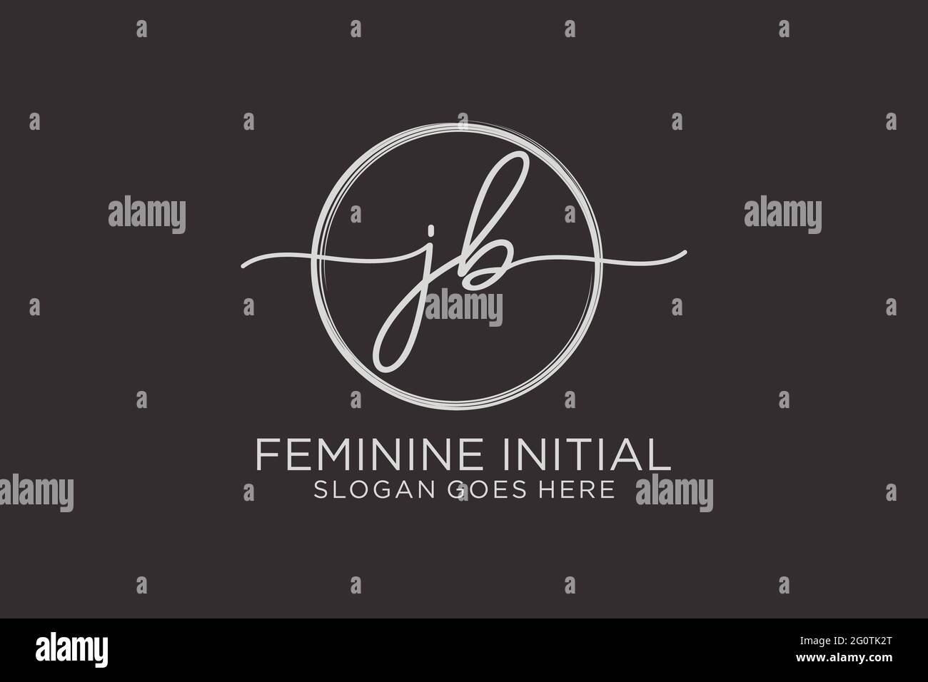 JB handwriting logo with circle template vector logo of initial ...