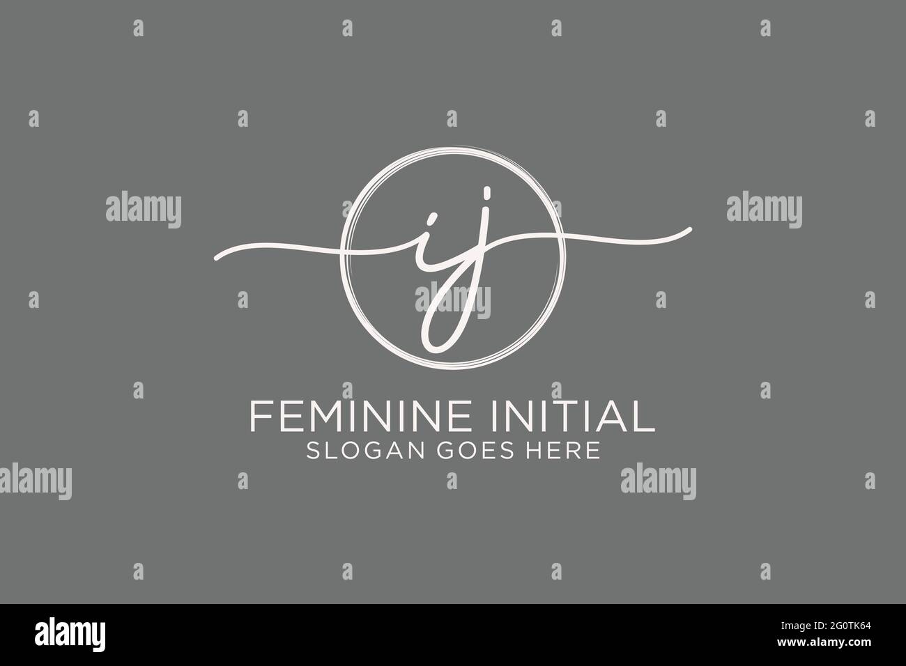 IJ handwriting logo with circle template vector logo of initial ...