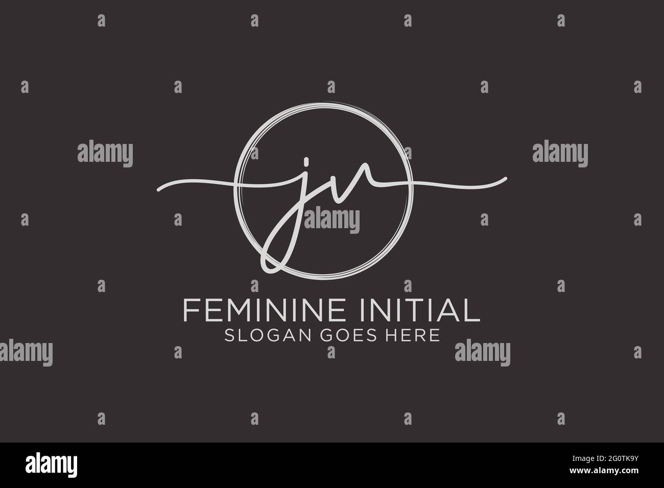 JV handwriting logo with circle template vector logo of initial ...