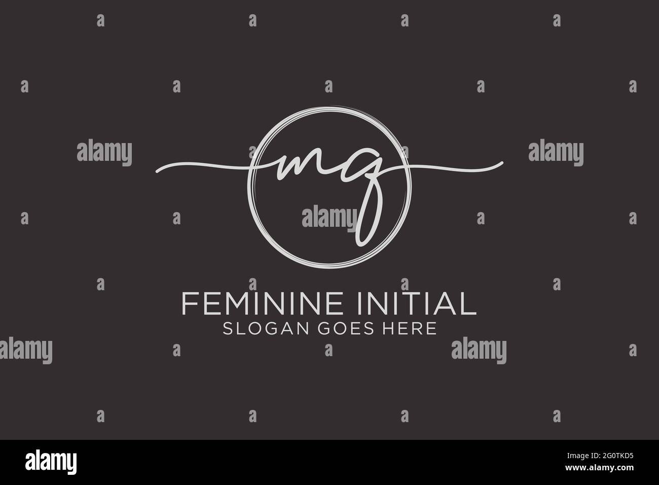 MQ handwriting logo with circle template vector logo of initial ...