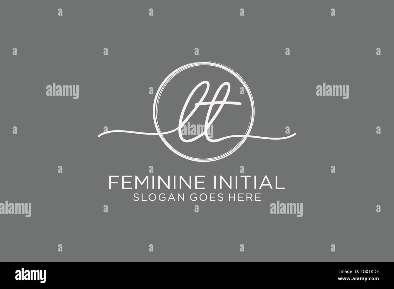 LT handwriting logo with circle template vector logo of initial ...