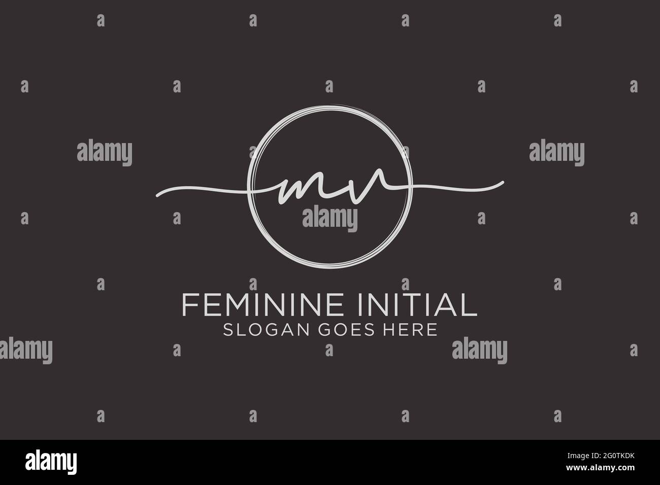 MV handwriting logo with circle template vector logo of initial ...