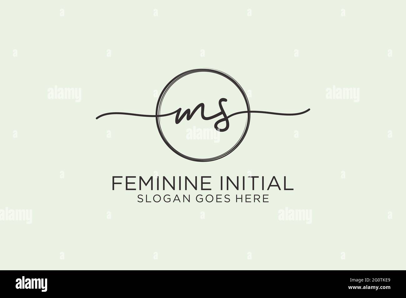 MS handwriting logo with circle template vector logo of initial ...