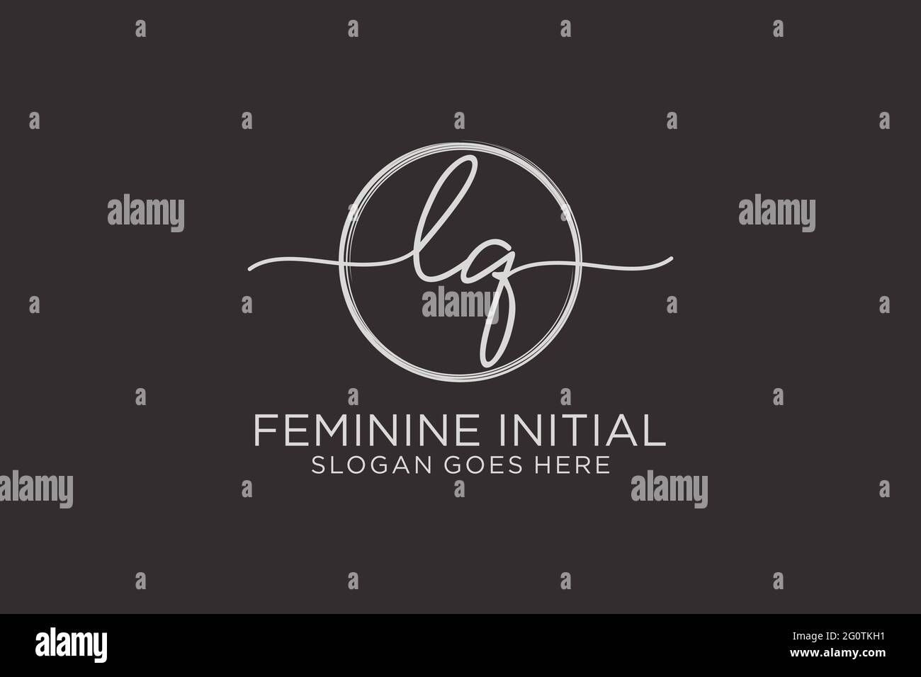 LQ handwriting logo with circle template vector logo of initial ...