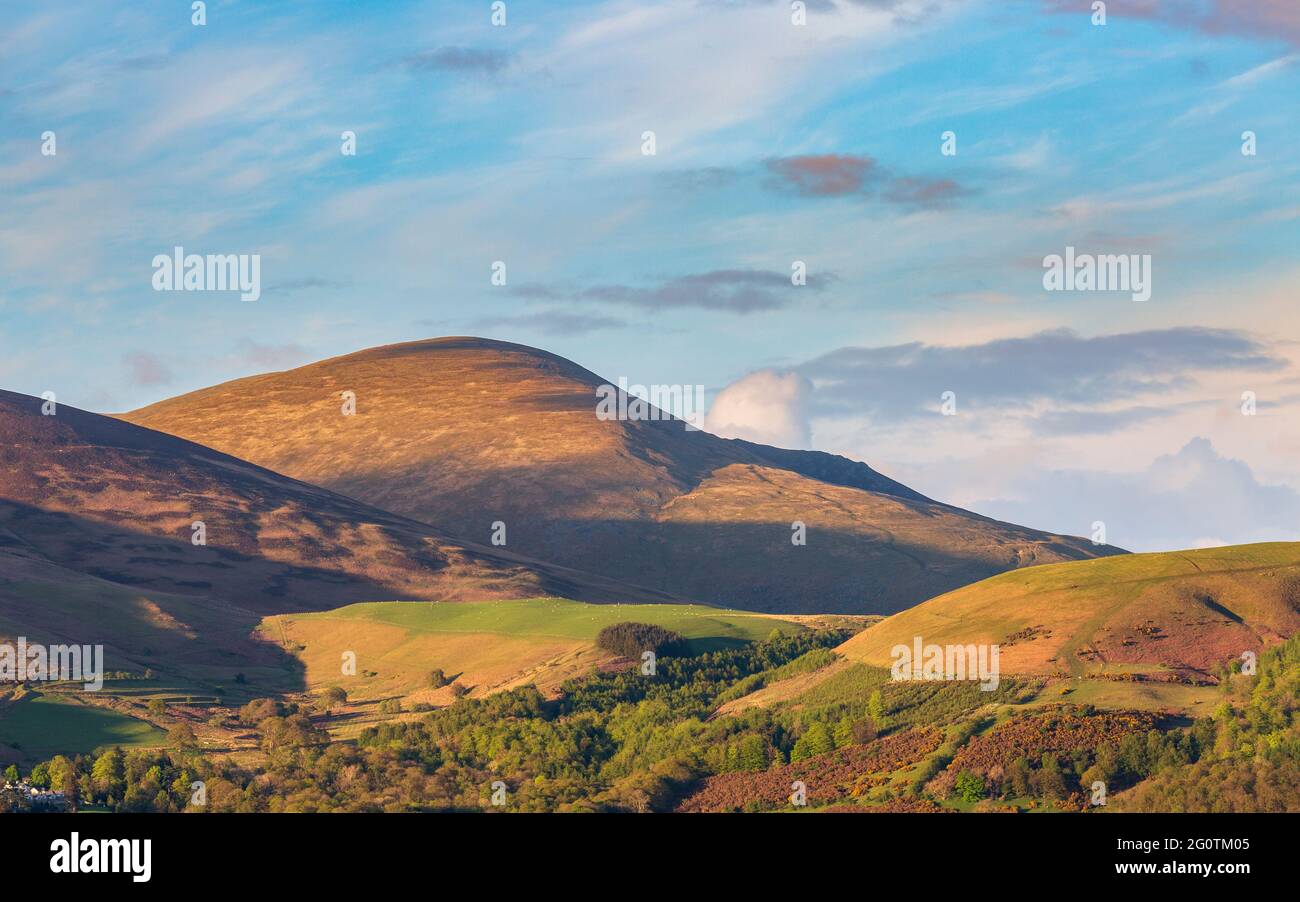 A Late afternoon view of ‘Little Man’ fell near Skiddaw, Lake District, England Stock Photo