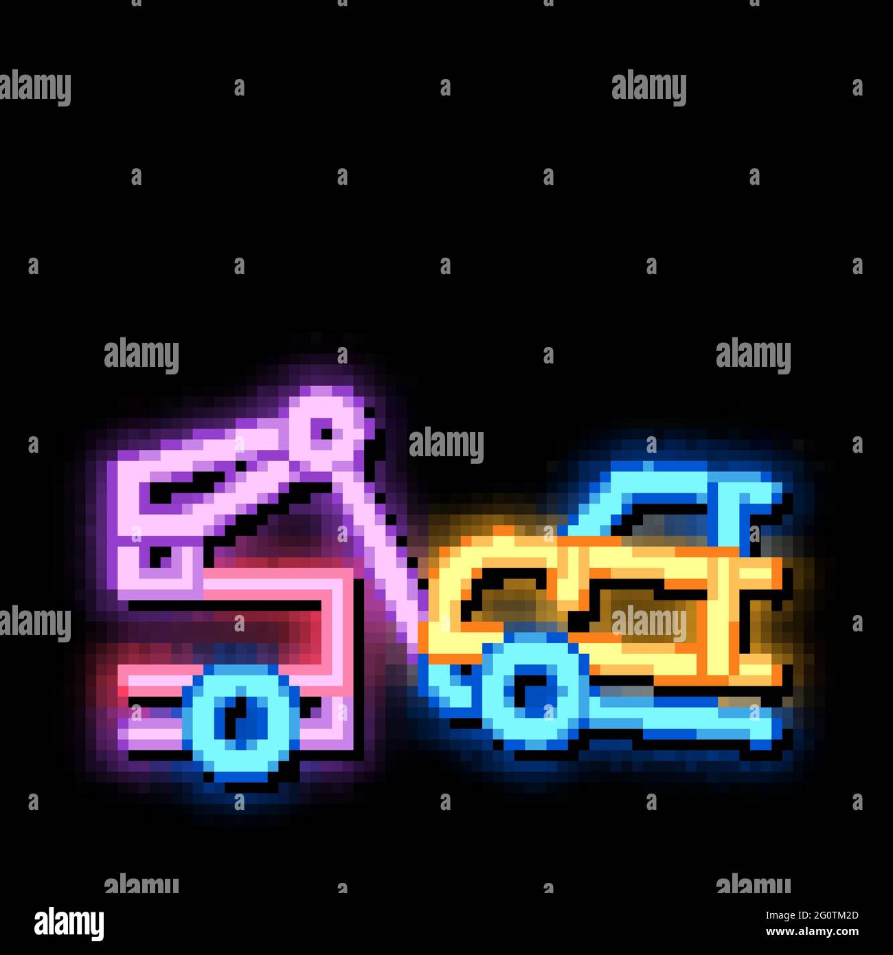 Towing Broken Car neon glow icon illustration Stock Vector Image & Art ...