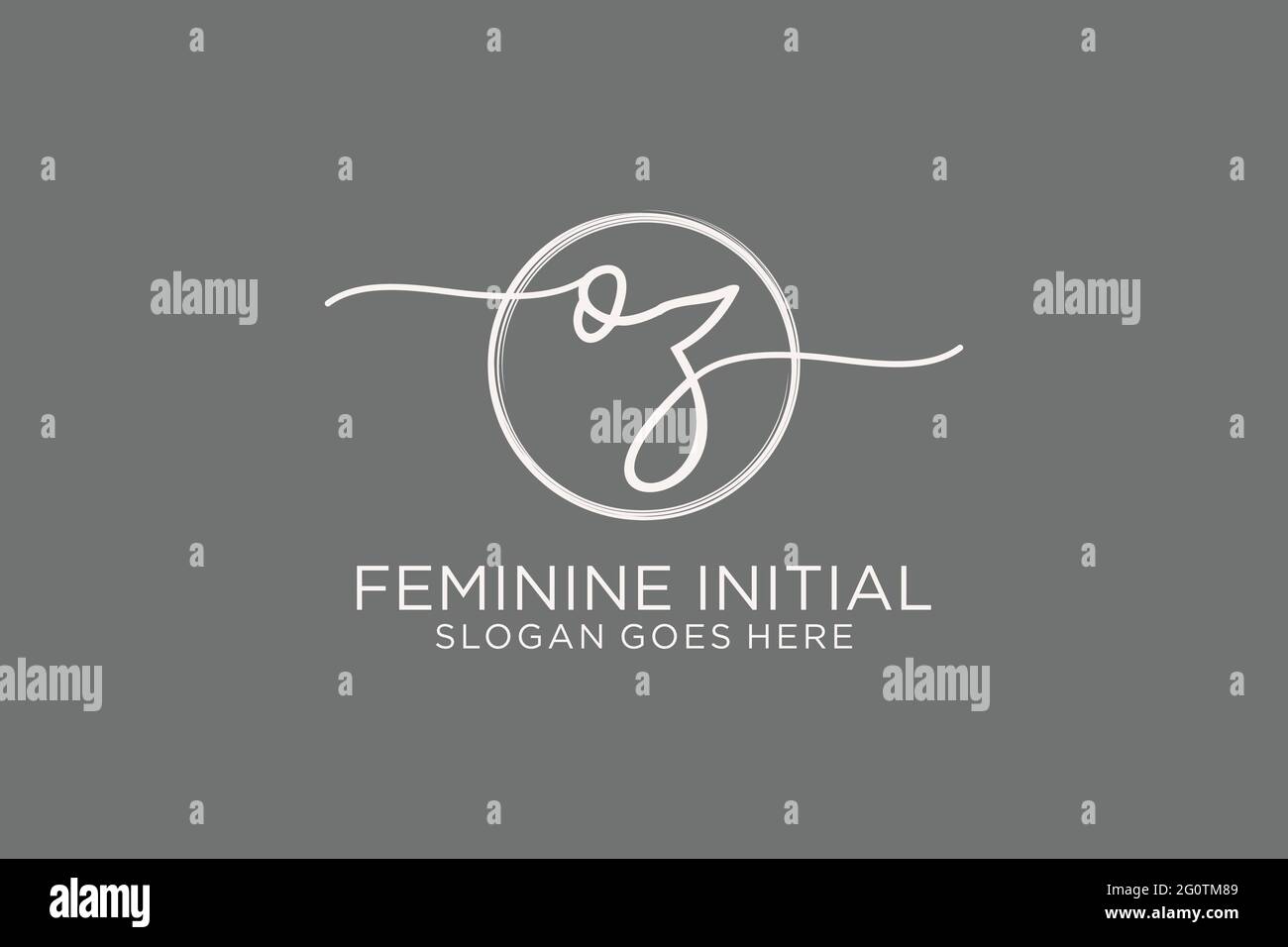 OZ handwriting logo with circle template vector logo of initial ...