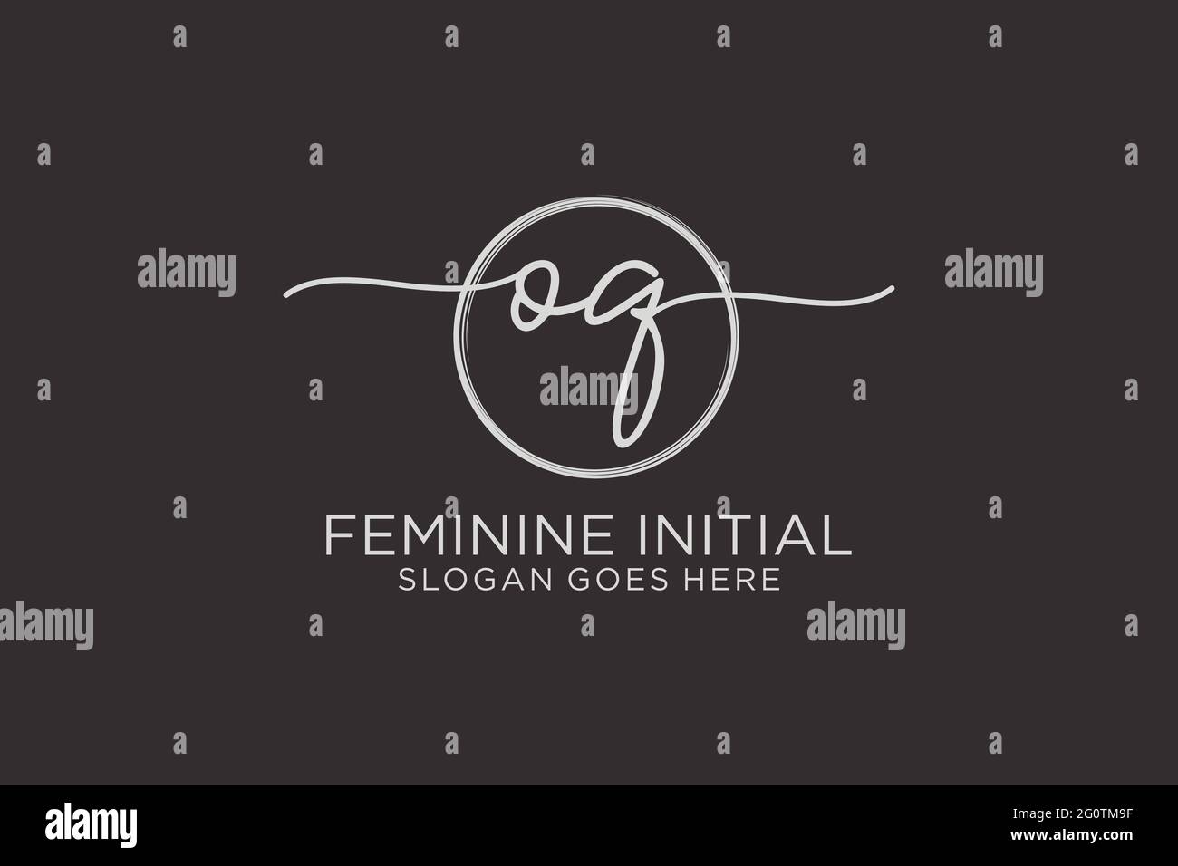 OQ handwriting logo with circle template vector logo of initial ...