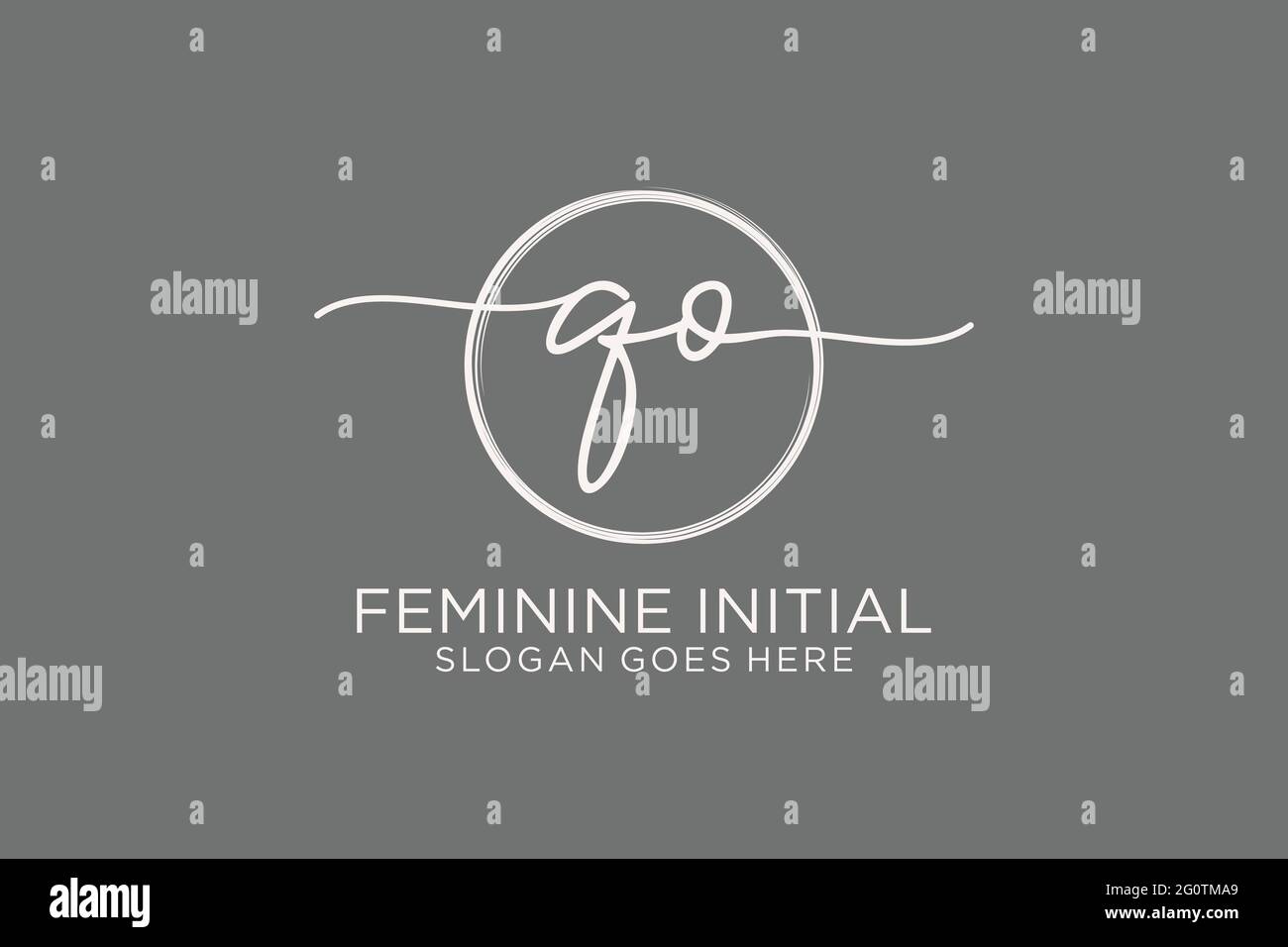 QO handwriting logo with circle template vector logo of initial ...