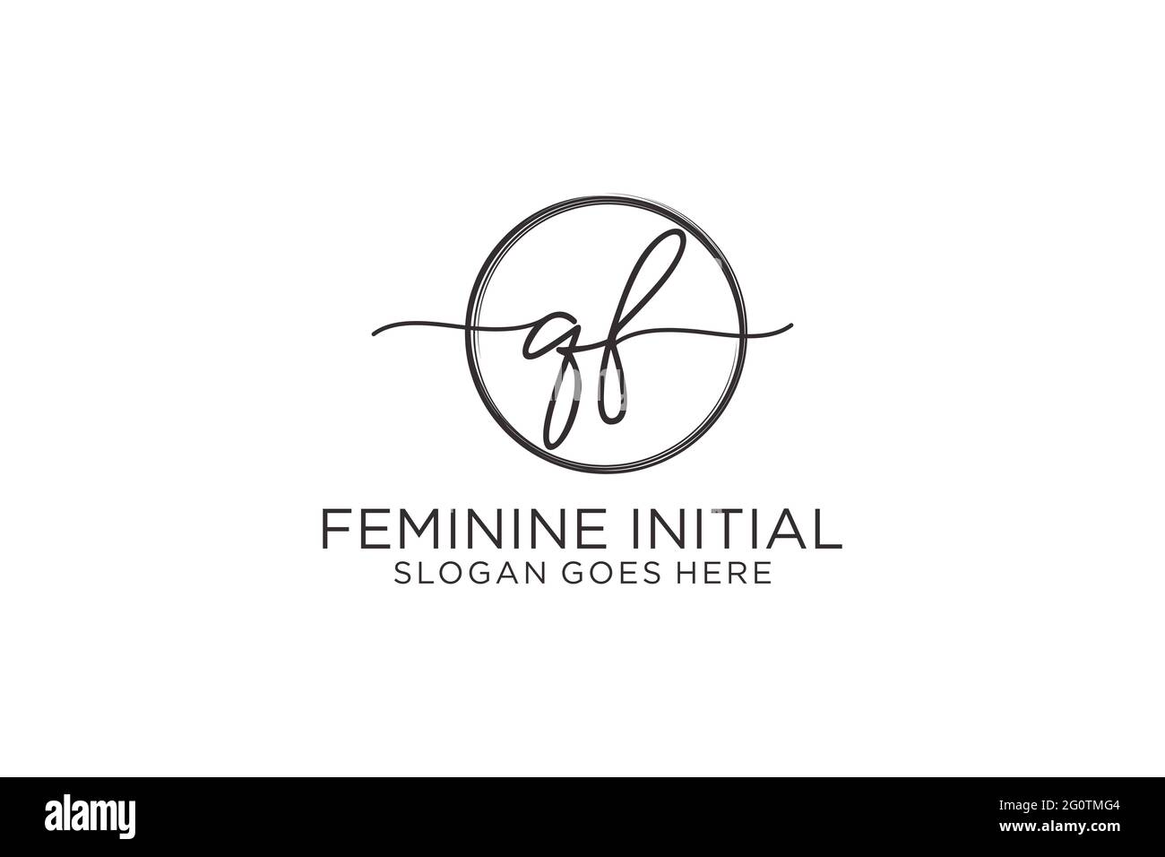 QF handwriting logo with circle template vector logo of initial ...