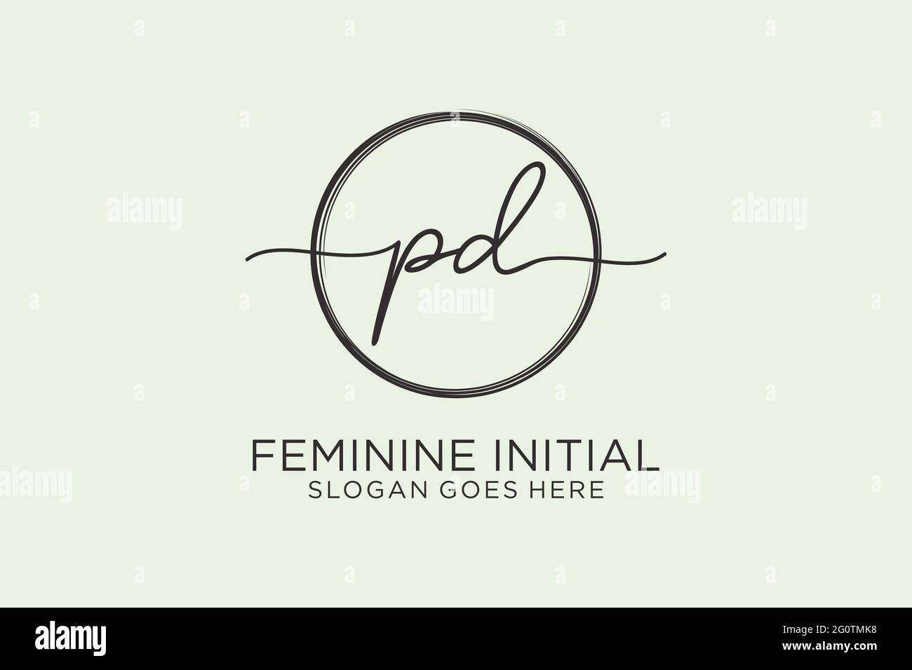 PD handwriting logo with circle template vector logo of initial ...