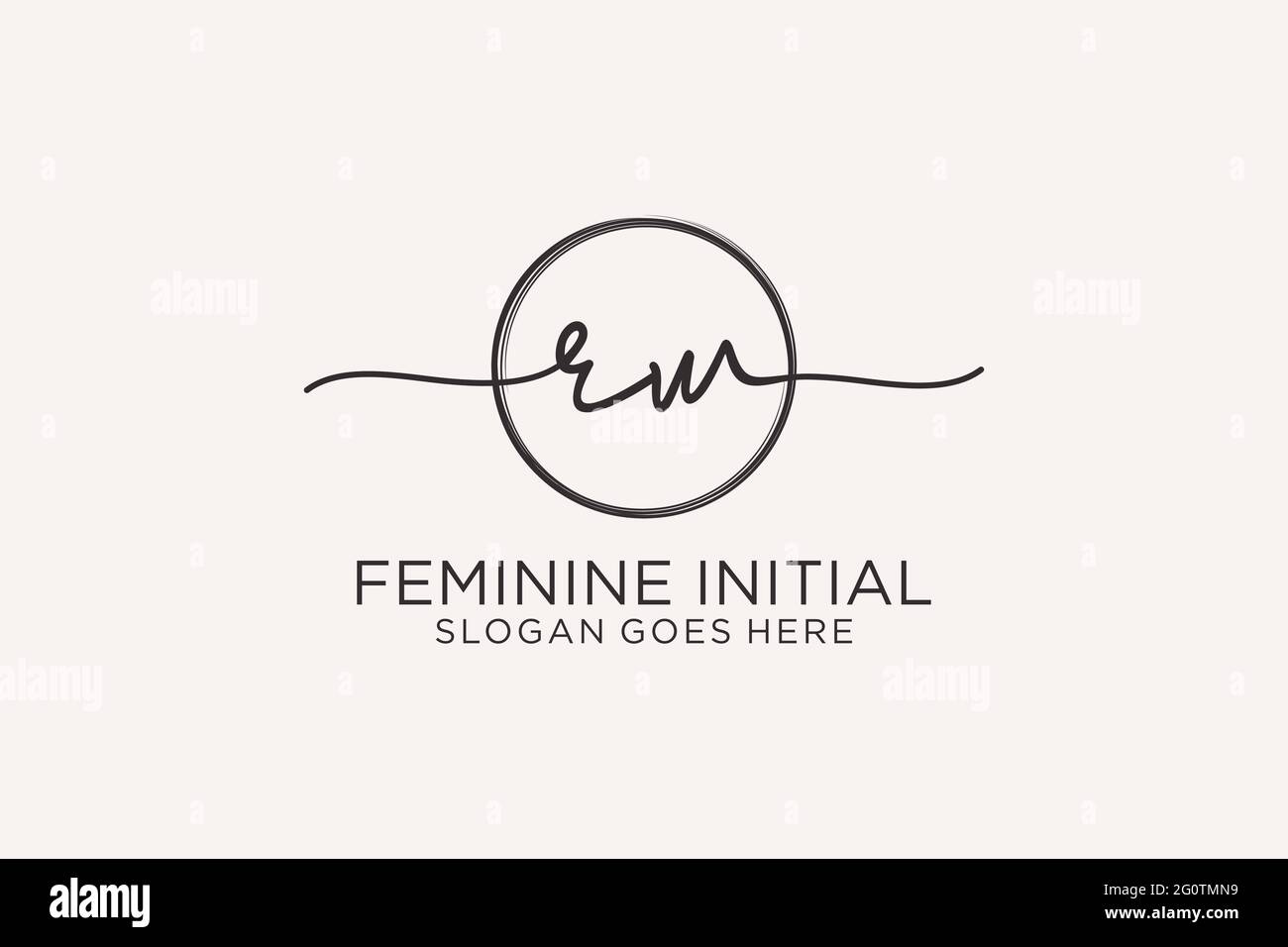 RW handwriting logo with circle template vector logo of initial ...