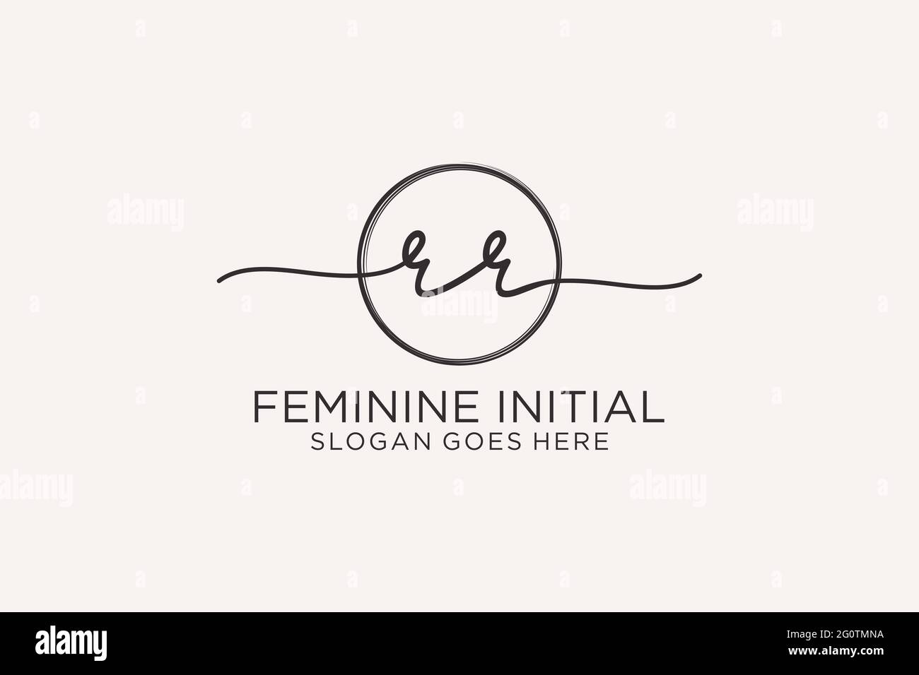 RR handwriting logo with circle template vector logo of initial ...